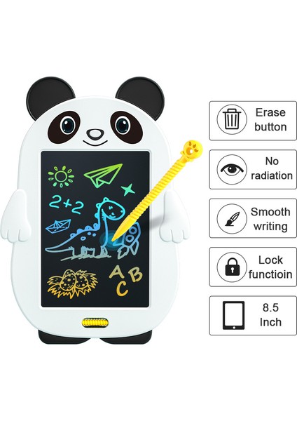 Akıllı Panda Çizim Tahtası LCD Yazı Tahtası Oyuncakları Renkli El Yazısı Silinebilir Yazı Tableti (Yurt Dışından)
