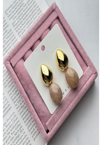 Kadın Küpe Vip Seri Ithal Zirkon Botega-Damla Model Akrilik Görünümlü Kararmaz Küpe