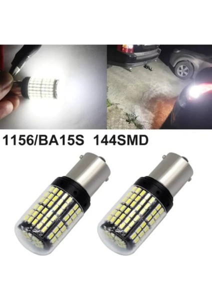 93 Tek Duy 144 LED Geri Vites Ampulü LED P21W BA15S 144 Ledli Beyaz 2 Adet indirimleri