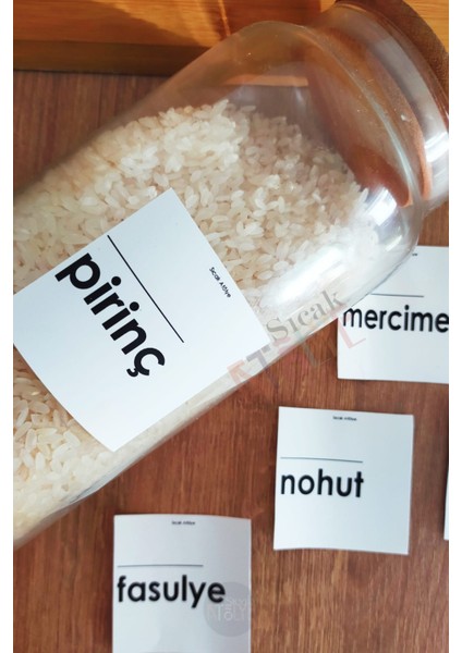 Baharat - Bakliyat - Kuruyemiş Kavanoz Etiketi - Suya Dayanıklı Baharat Sticker Model. Incir modelleri
