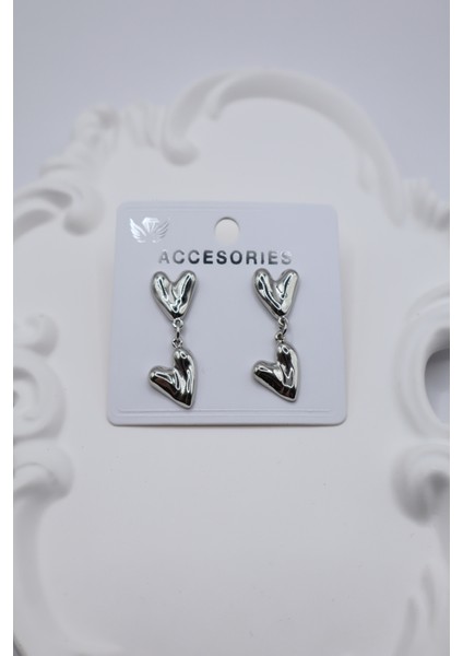 Kadın Küpe 3 cm Sallantı Iki Basic Kalp Küpe fiyatları