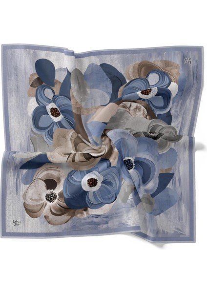A.mavi Menekşe Desen Twill Ipek Eşarp fırsatları