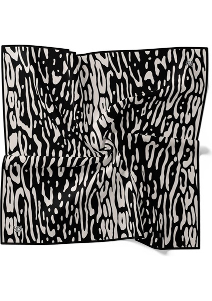Siyah-Beyaz Leopar Desen Twill İpek Eşarp fırsatları