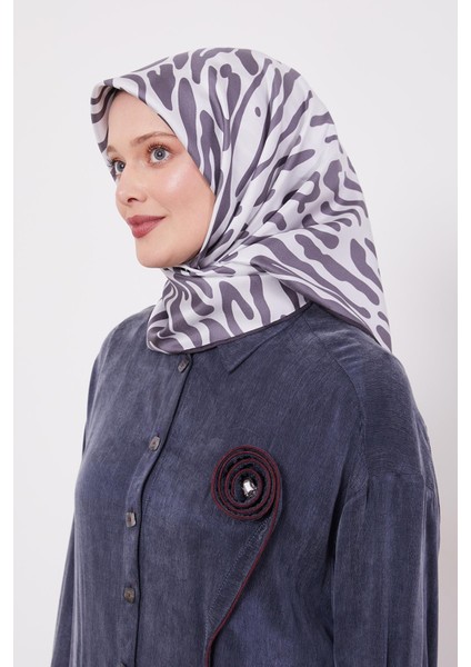 Füme Leopar Desen Twill İpek Eşarp fiyatları