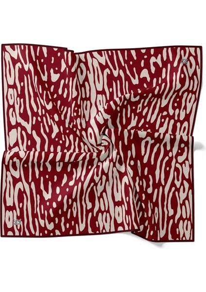 Bordo Leopar Desen Twill İpek Eşarp fırsatları
