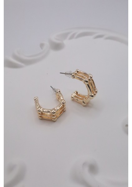 Kadın Küpe Bambus Tasarım 2cm Küpe