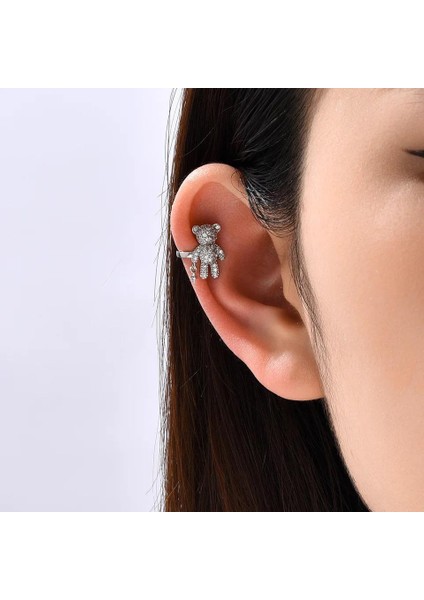 Kadın Kıkırdak Küpe Özel Tasarım Teddy Kutup Yıldız Detay Küpe fırsatları