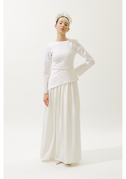 Annıta Abiye Elbise Ekru