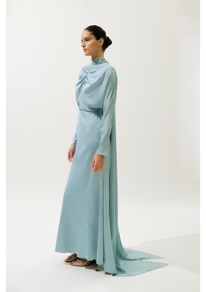 L'amour Taşlı Abiye Elbise Mavi fırsatları