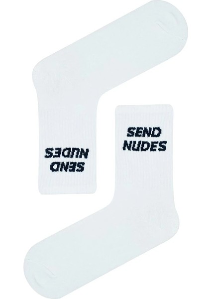 Send Nudes Yazılı Tenis Spor Çorap