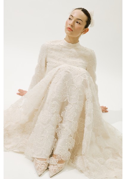 Brıdgerton Abiye Elbise Ekru