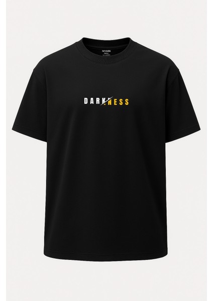 Oversize Darkness Kurukafa Baskılı Unisex Tişört Siyah fiyatları