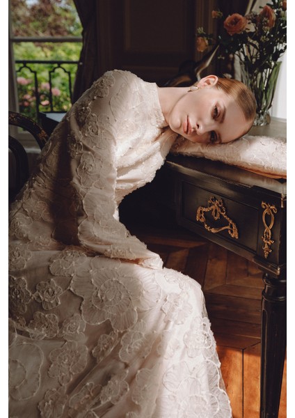 Brıdgerton Abiye Elbise Ekru modelleri