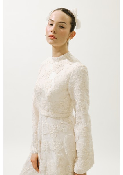 Brıdgerton Abiye Elbise Ekru fırsatları