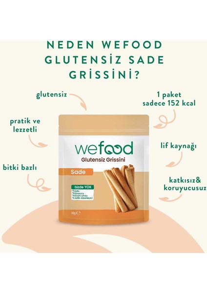 glutensiz Grissini Sade 40 g 3'lü