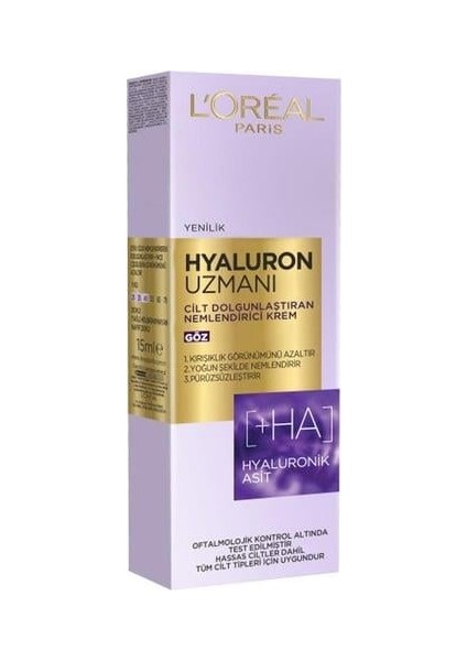 Loreal Paris Hyaluron Uzmanı Nemlendirici Göz Çevresi Kremi 15 ml