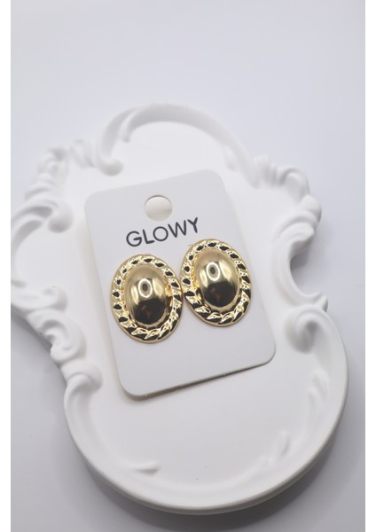 Kadın Küpe Burgu Kenar Oval Küpe