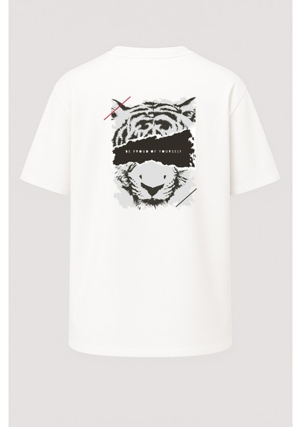 Oversize Cross The Fear Kaplan Baskılı Unisex Tişört