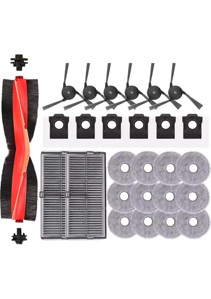 Dreame Bot X40 Ultra /X40 Pro /S30 Pro Ultra Robot Süpürge Yedek Parçaları Kauçuk Ana Saç Kesimi Yan Fırça Filtresi (Yurt Dışından)