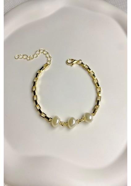 Kadın Bileklik Dikdörtgen Geçme Zincir Barok Inci Bileklik fiyatları