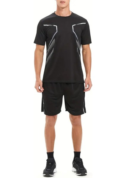 Erkek Ultra Esnek Nem Emici Vücut Geometrik Hızlı Kuruyan Hafif Spor T-Shirt modelleri
