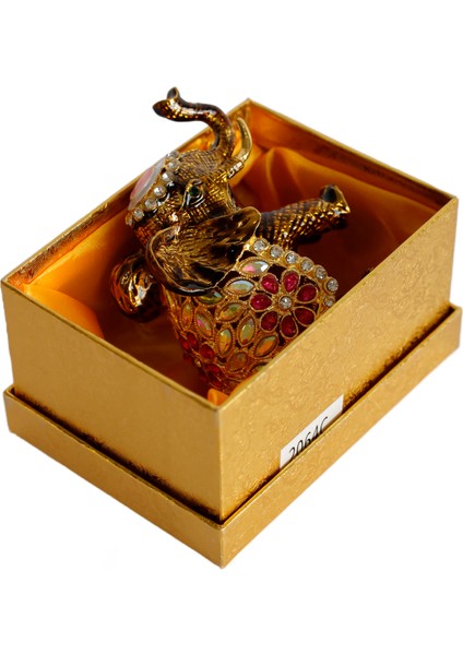 Kristal Taşlı Metal Fil Biblo – 12X7 cm – El Yapımı Dekoratif Süs Eşyası – Şans ve Bereket Sembolü – Kırmızı / Mavi / Siyah Renk Seçenekli fırsatları