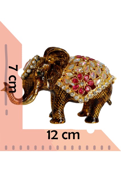 Kristal Taşlı Metal Fil Biblo – 12X7 cm – El Yapımı Dekoratif Süs Eşyası – Şans ve Bereket Sembolü – Kırmızı / Mavi / Siyah Renk Seçenekli indirimleri