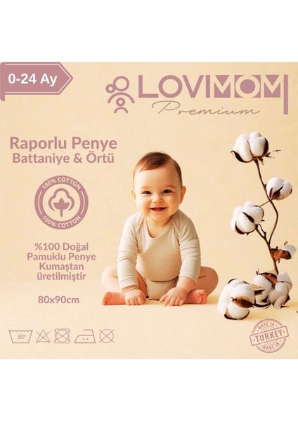 Pamuklu Yenidoğan & Bebek Battaniyesi Penye Yumuşak Nefes Alan Kumaş 0-2 Yaş 80X90CM Kalp fırsatları