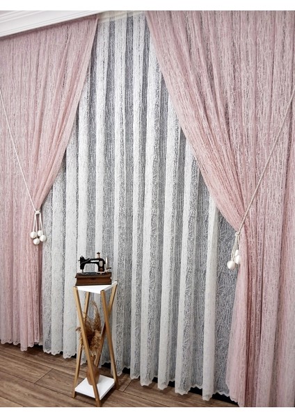 Pudra Camkırıgı Sağ/sol Iç Tül Takım Tül Fon Perde fiyatları
