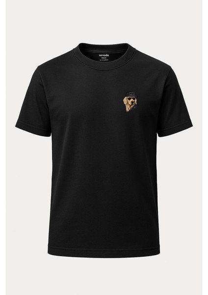 Tarz Golden Retriever Köpek Baskılı Unisex Bol Kalıp Bisiklet Yaka Tişörtskılı Unisex Bol Kalıp Bisiklet Yaka Tişört