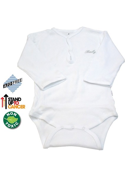 Sema Baby Uzun Kol Kaşkorse Badi (Body) - Beyaz 12-18 Ay