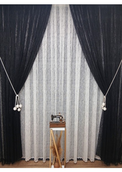 Siyah Camkırıgı Sağ/sol Iç Tül Takım Tül Fon Perde