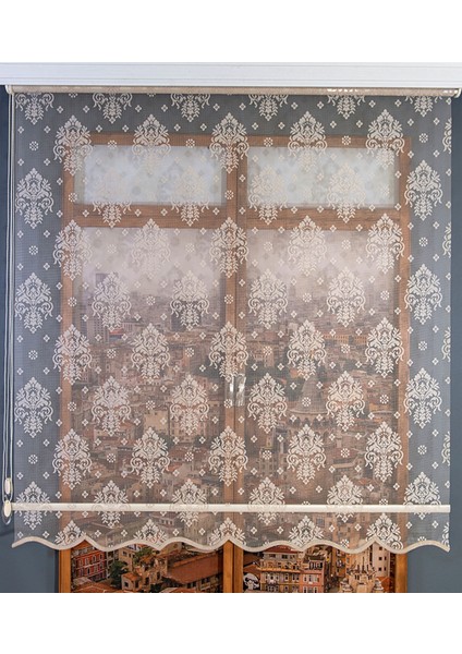 Çift Mekanizmalı Tül Stor Perde Kahverengi