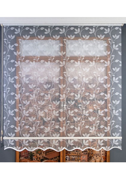 Çift Mekanizmalı Yaprak Desenli Tül Stor Perde fırsatları