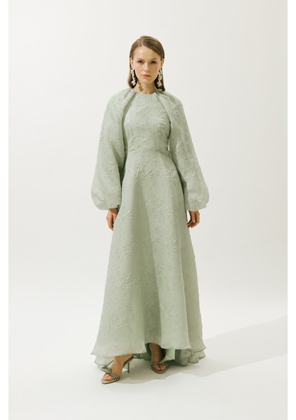 Jakar Organze Abiye Elbise Mint