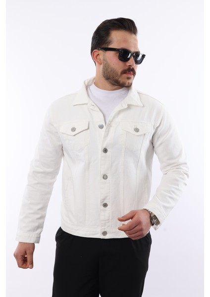Erkek Slim Fit Denim Kot Ceket