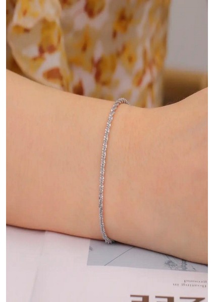 Kadın Çelik Bileklik Kararmaz Elmas Zincir Çelik Bileklik indirimleri