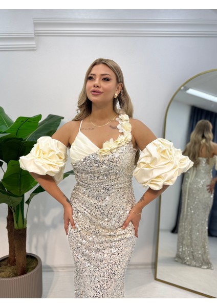 Derin Yırtmaçlı Pullu Balık Abiye fiyatları