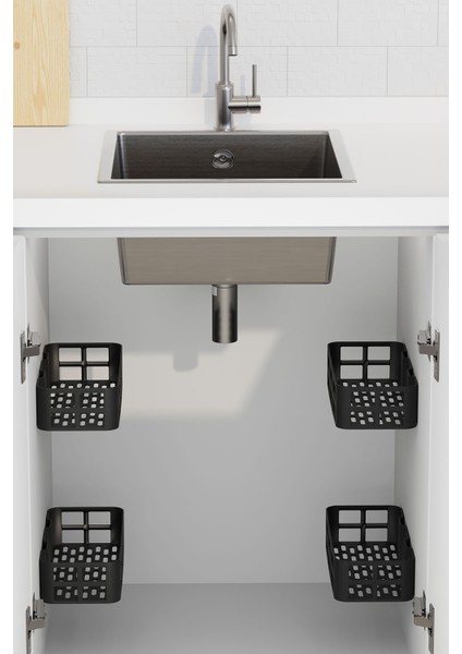 4'lü Yapışkanlı Dolap Içi Organizer, 4'lü Banyo Düzenleyici, Duş Rafı Organizer Şampuanlık