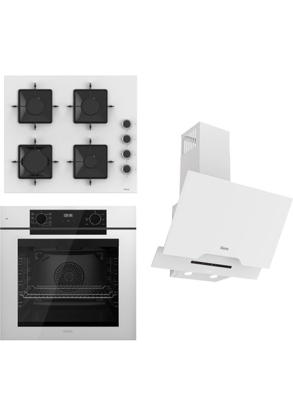Steamart-Fryart-Sılentart Serisi Beyaz Set (SS206 + QEP63CB +D064-SA ) - Emaye Izgara