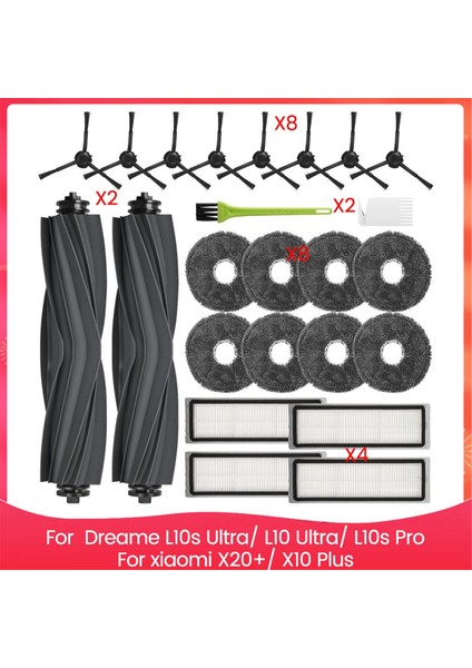 Dreame L10S Ultra/ L10 Ultra/ L10S Pro Için, Xiaomi X20+/ X10 Plus Robot Süpürge Parçaları Için Yedek Parça Seti (Yurt Dışından)