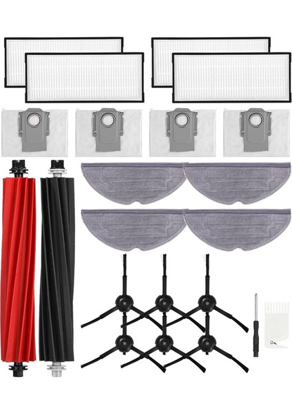 Roborock S8 Pro Ultra Ana Yan Fırça Filtresi Mop Bezi Toz Torbaları Roborock S8 / S8+ Elektrikli Süpürge Yedek Parçaları (Yurt Dışından)