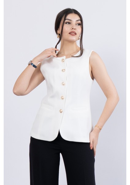 Süs Cepli Içi Astarlı Yuvarlak Yaka Yelek 9126 fiyatları