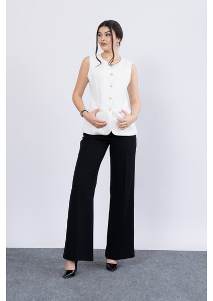 Süs Cepli Içi Astarlı Yuvarlak Yaka Yelek 9126 modelleri