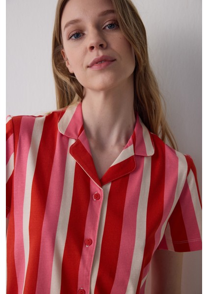 Sophie Gömlekli Pantolon Ekru Pijama Takımı