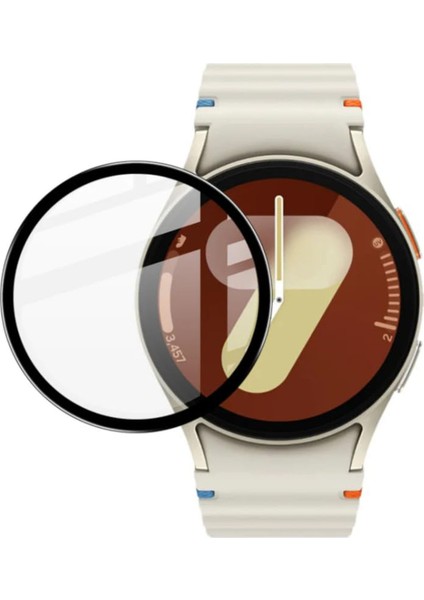 Samsung Galaxy Watch Fe ile Uyumlu Çerçeveli Tam Kaplayan 3D Pet Ekran Koruyucu Film FC016