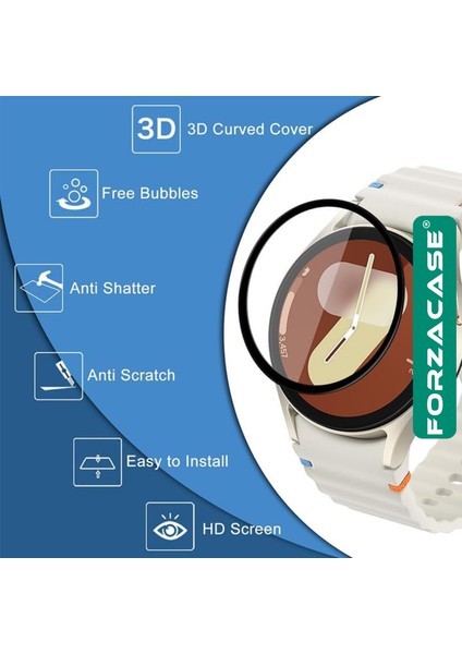 Samsung Galaxy Watch Fe ile Uyumlu Çerçeveli Tam Kaplayan 3D Pet Ekran Koruyucu Film FC016 modelleri