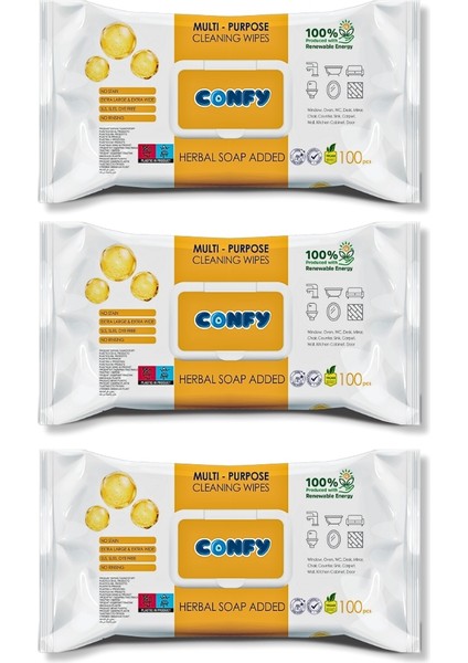 Yüzey Temizlik Havlusu ve Mendili – Arap Sabunu Kokulu (3 Paket x 100 Yaprak)