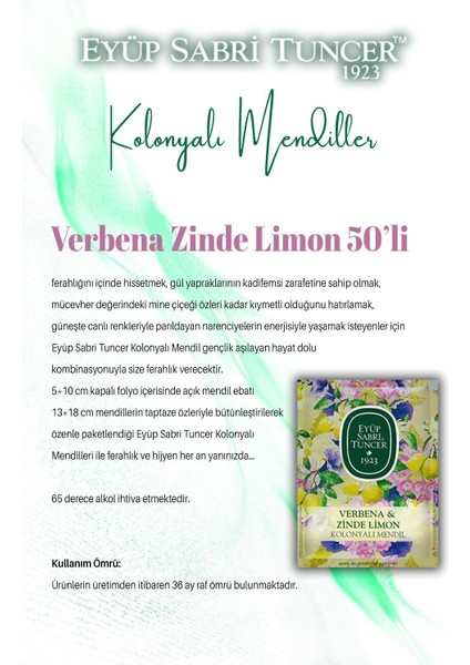 30'lu Gül Verbena 50'li - Mandalina 150'li Kolonyalı Mendil ve Rosıe fırsatları