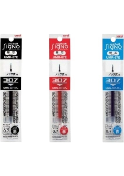 Uniball Signo 307 0.7 Jel Kalem Yedeği Mavi-Kırmızı-Siyah ( 1'eradet)